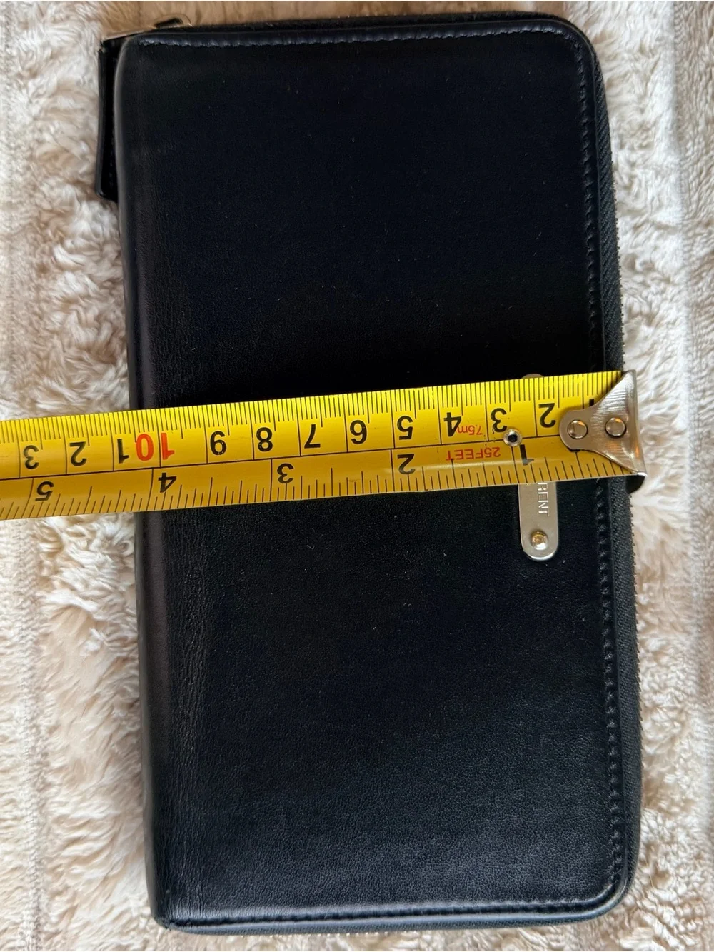 Saint Laurent Black Zip-Around Wallet Organizer Credit Card Logo Zipper - Picture 7 of 7